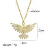1 Pcs Fashionable Phoenix Pendant Necklace for Women Copper Zircon Embedded Clavicle Chain with Stainless Steel Link