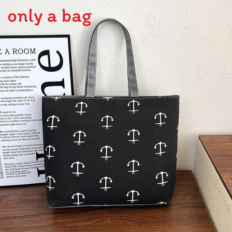 Ethnic Style Canvas Tote Bag With Print Large Capacity For Daily Use