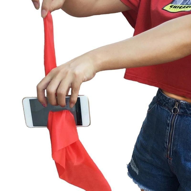 Magic Tricks Dynamo Scarf Through Phone Close Up Magie Funny Silk Thru Phone Trick Toys