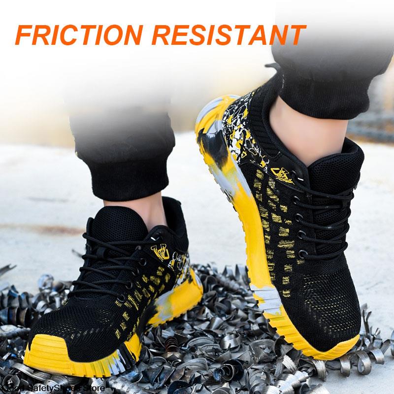 Steel Toe Work Shoes Safety Boots Anti-smashing Safety Shoes Men Footwear Construction Breathable Sneakers Work Boots Shoes Male
