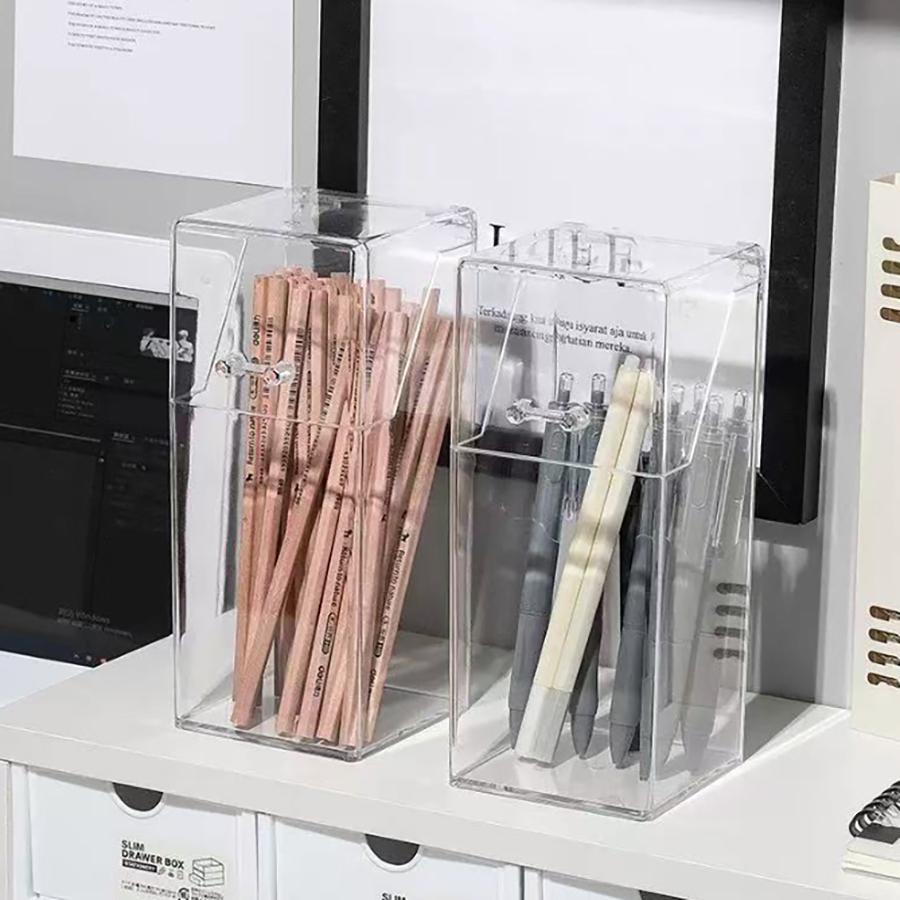 Mundschutzspender Acryl Aufbewahrungsbox Organizer Hygienestation mit Deckel für Einwegmasken, Tischhalter, Maskenetui