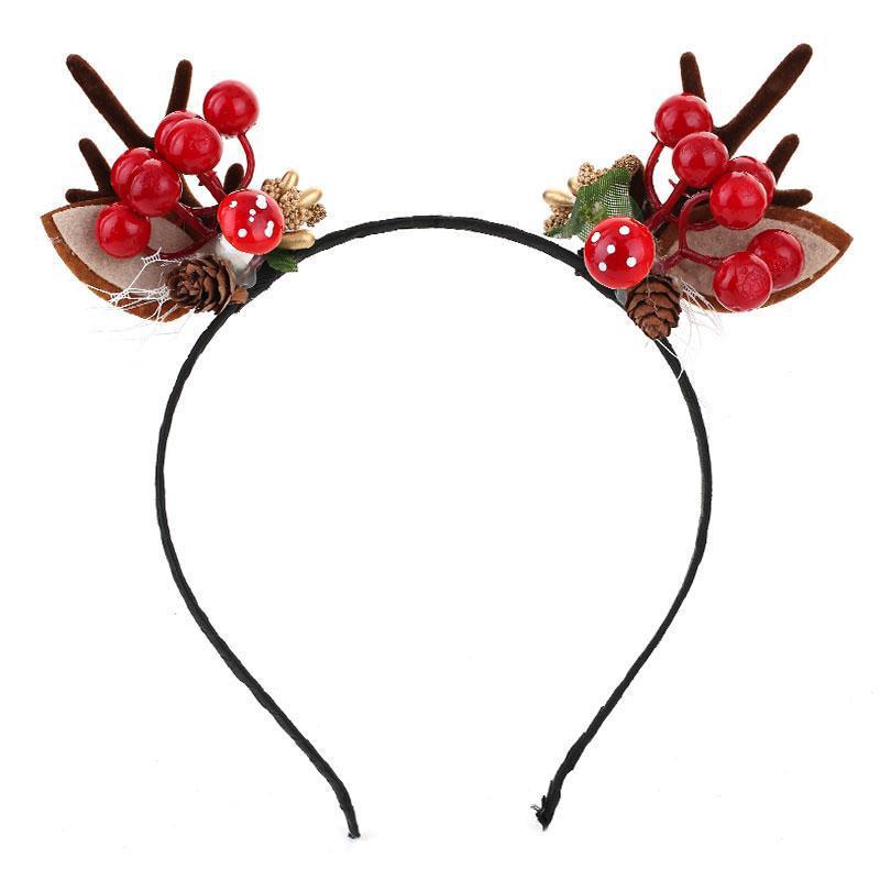 Festive Reindeer Antler Headband for Women - Christmas Hair Accessories