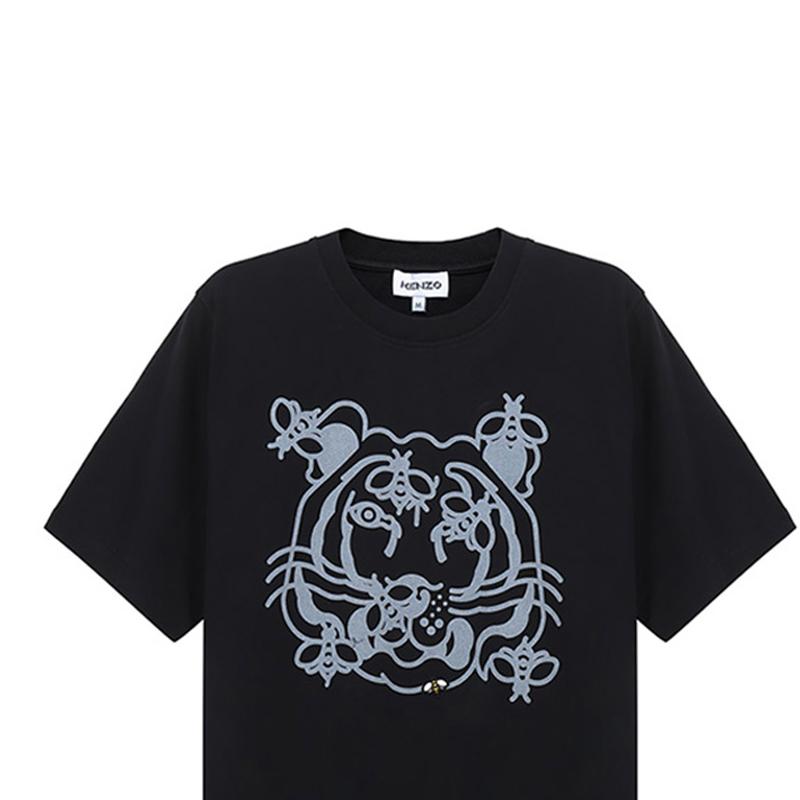 KENZO T-Shirts Men's Black Crew Neck Moderate Straight Fit FB55TS0844SB-99