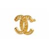 CHANEL classic double C logo hollow brooch gold