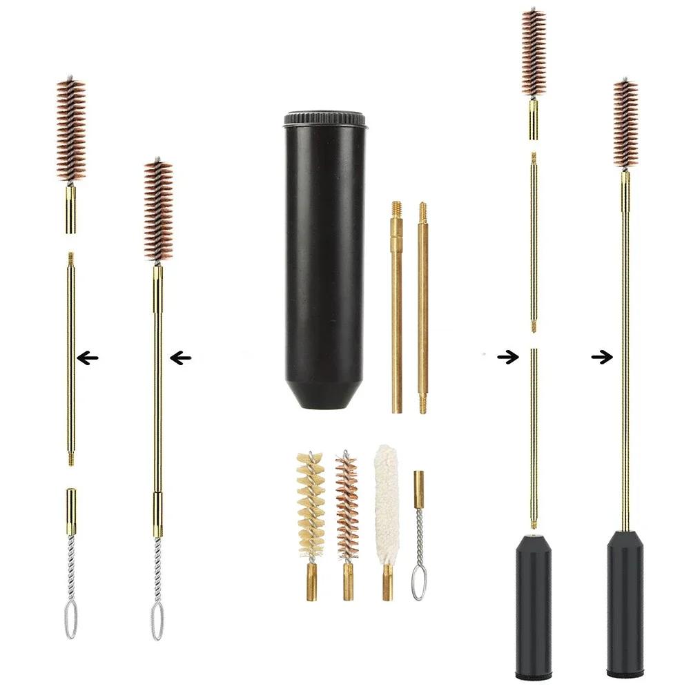 7pcs/set Professional Gun Cleaning Kit Hand Gun Rod Brush Hunting Gun Bore Gleaning Tools Multipurpose 9mm Pocket Size Pistol