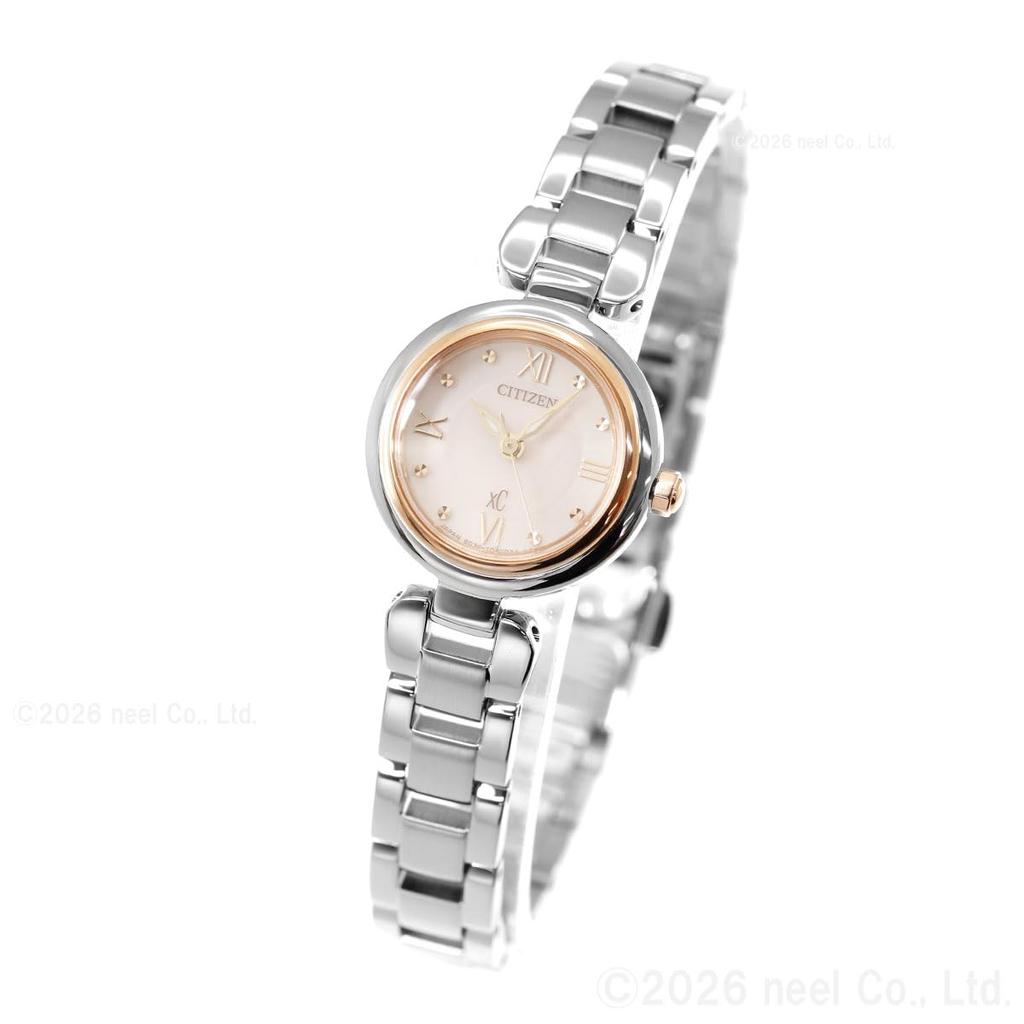 Citizen XC Mizu Collection EW5574-51W Eco-Drive Watch, Silver X Pink Gold, Small Size 21.5mm, Water Resistant, Women's, Made In Japan