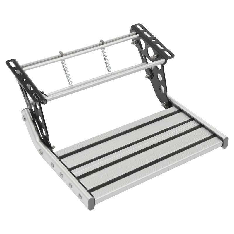 Anti Slip Folding RV Step with Auto Sensor LED Light Bar Aluminum Alloy Lightweight Step for Motorhome Night Entry