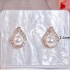 CMM Korean Style Artificial Pearl Gold Color Water Drop Stud Earrings Party Big Ear Studs Woman Jewellery