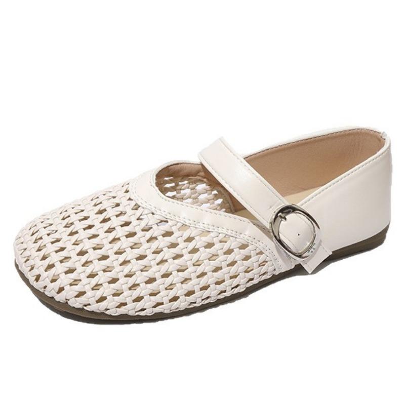 Summer Hollow Fishing Net Shoes with Mary Jane Shoes Shallow Mouth Single Shoes Women's New Hole Sandals
