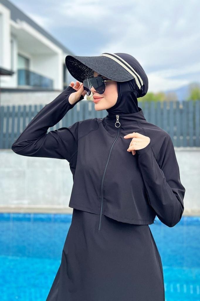 Womens Muslim Modest Islamic Full Cover Burkini Beach Swimming Costume Swimwear Hijab Beachwear Swimsuit 