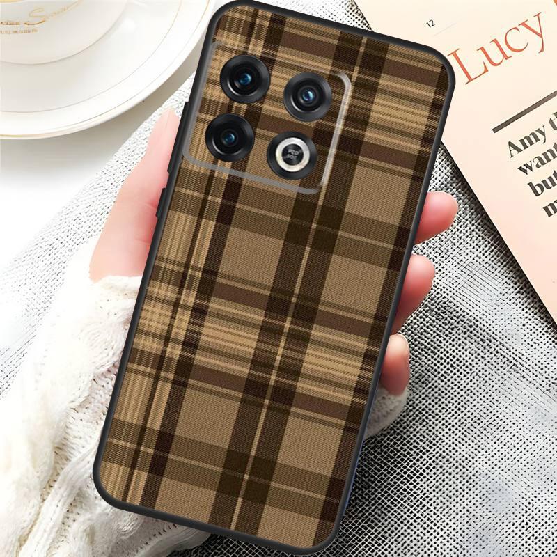 

Brown Plaid Cover For OnePlus 15 13 13R 13T 12 12R 10T 11 10 Pro OnePlus Nord CE 5 3 4 Lite N20 N30 Case OnePlus 13R