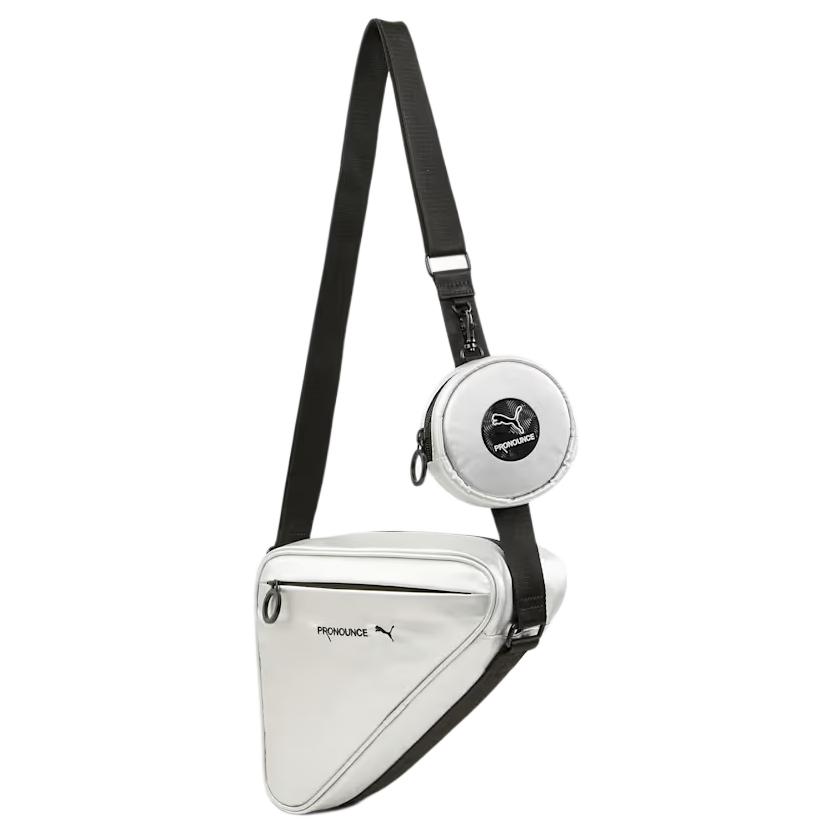PUMA × PRONOUNCE Collaboration Portable Fabric Shoulder Bag, Crossbody Bag Unisex Silver 078898-01