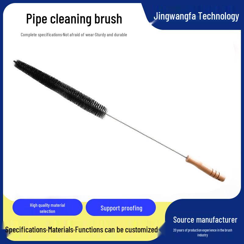 

Stainless Steel Wire Pipe Cleaning Brush - Hard Bristle Round Brush for Polishing, Grinding, and Rust Removal чорний