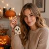 Halloween Wooden Hanging Decoration One-Sided Small House Ornament for Holiday Festive Decor