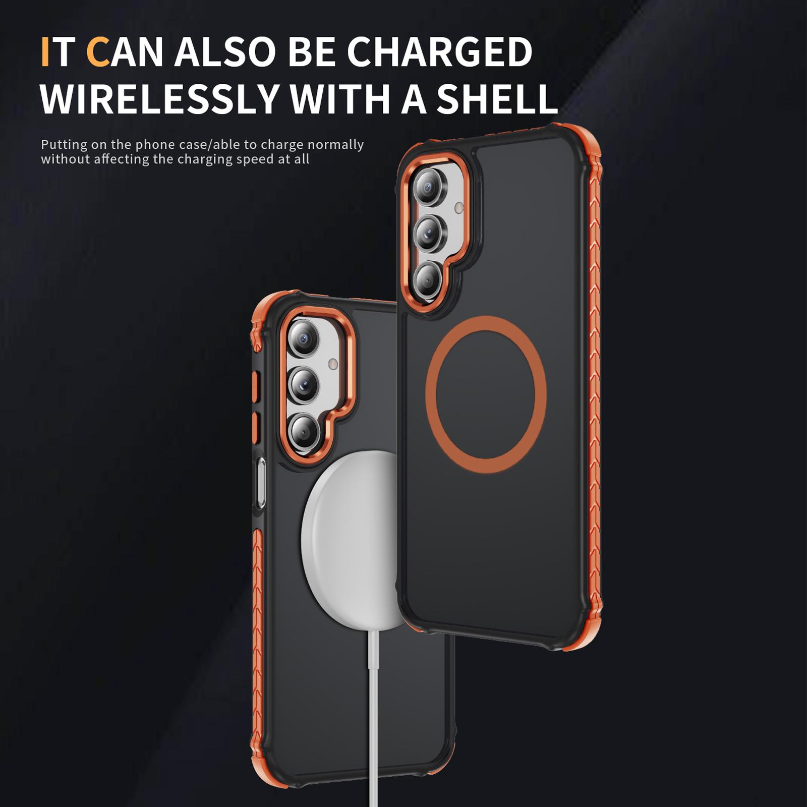 

For Samsung Galaxy A16 4G/5G Case Compatible with MagSafe PC+TPU Skin Feeling Back Cover Black