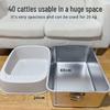 Extra Large Stainless Steel Cat Litter Box with Raised Edge - Anti-Splash, Anti-Tracking, Easy To Clean.