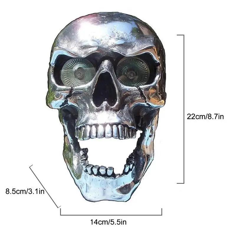 Hot Skull Headlight At The Real Headlight Motorcycle Skull Front Head Light Retro Resin Skull Headlight Motorcycle Decoration