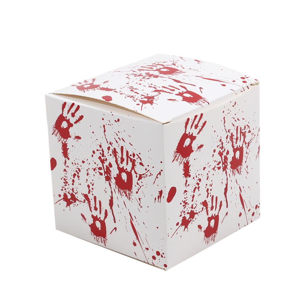 6pcs Festive Candy Snack Carton Environmentally Party Supplies Halloween Candy Boxes with Blood Hand Design for Kids Trick or Treat Party Favor