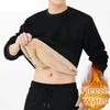 Men's Autumn Winter Fleece Lined Warm Top Korean Fashionable Long Sleeved Base Shirt Plush Casual Warm Underwear T-shirt