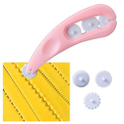 Cortador Repujador de Fondant de 4 Ruedas Cuchillo Cortador de Puntadas para Glaseado Herramientas para Repostería Molde Repujador de Pasta para Repostería