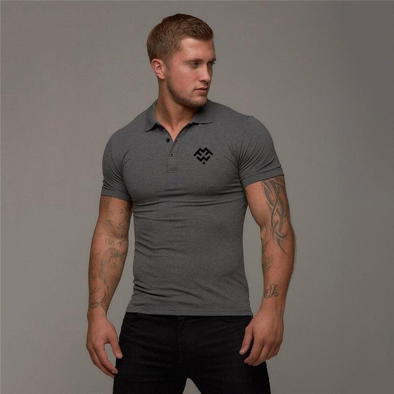 Muscleguys Summer Trend Lapel POLO Shirt Fashionable Simple and Versatile Lapel Short Sleeve