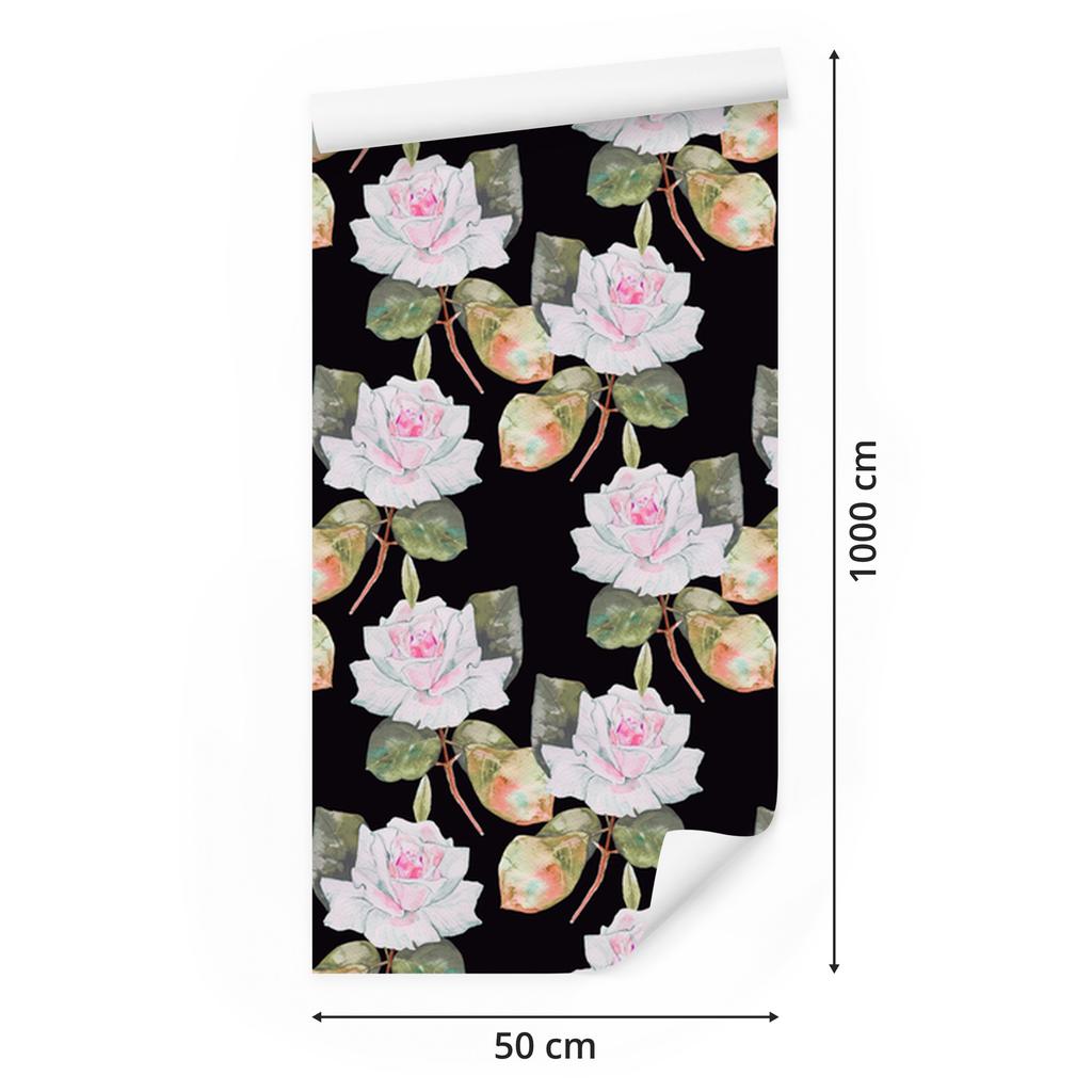 Painted Roses Vintage Wallpaper for Living Room and Bedroom 50x1000