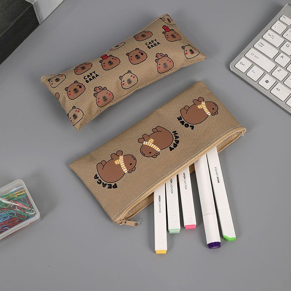 Capybara Stationery Storage Bag Large-capacity Pen Pouch Cartoon Pencil Case