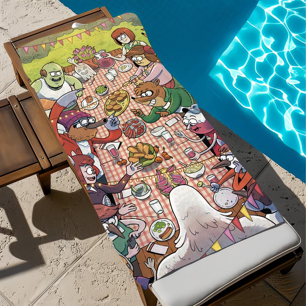 CUTE R-Regular-r Cartoon Towel Large Quick-Drying Microfiber soft Beach Towel for Travel Fitness Sauna Bathing Camping