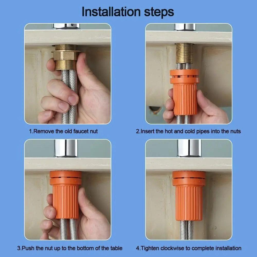 Quick-Release Faucet Base Fixing Nut Fast-Installation Universal Faucet Anti-lost Nut Faucet Fixings