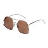 Full Frame Design Metal Aviator Sunglasses Women Sunglasses Silver SMUA55E1BCC057