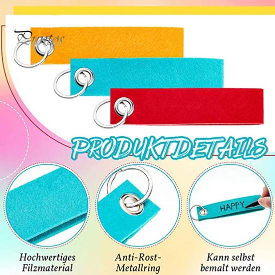 20 stuks vilten sleutelhangers met blanco tag roestvrijstalen ring doe-het-zelf decoratie ambachtelijke sleutelhanger maak je eigen sleutelhanger rugzak portemonnee decoratieve accessoires