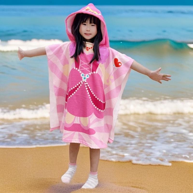 Children's Microfiber Hooded Bath Towel Cloak - Quick-Dry & Absorbent