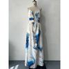 European and American Sexy Dresses for Women Beach Sling Deep V Sexy Seaside Long Dress Deep V Sexy Long Dress