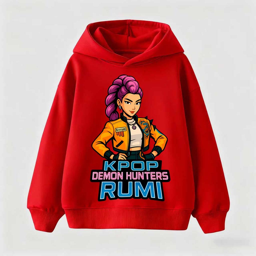 KPop Demon Hunters Hoodie Fashion Rumi Sweatshirt Pullover Cute Long Sleeve Autumn Boys Girls Cartoon Y2K Hoody Sportswear