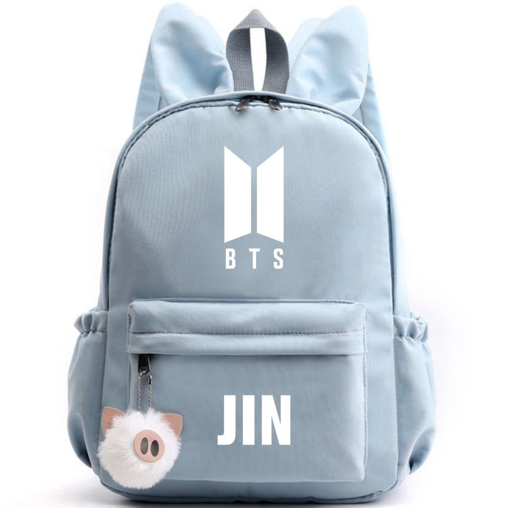 Bunny Kpop Bts Rabbit Ears Backpack Girls School Bags V With Piggy Pendant Plush