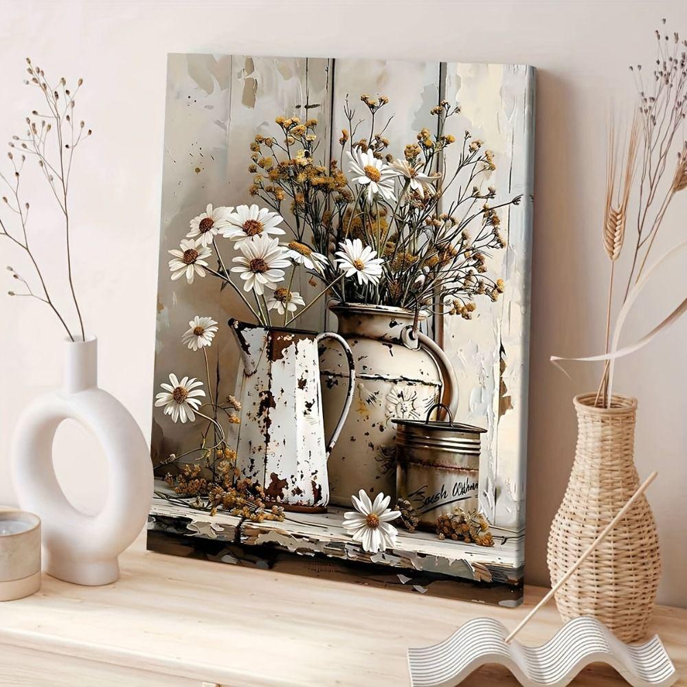 Vintage Metal Flower Wall Art Poster, 20x30cm Decorative Home Garden Sign
