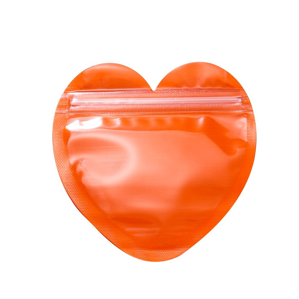 10Pcs Iridescent Zip Lock Bag Transparent Heart Plastic Seal Bags for Jewelry Display Necklace Earrings Bracelet Packaging