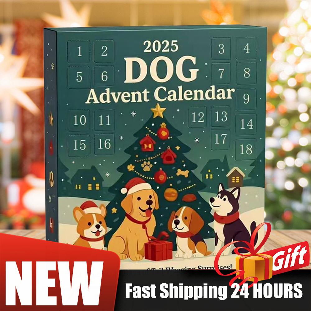 1/2Set Dog 24 Days Christmas Countdown Calendar Ornaments Christmas Advent Calendar Hanging Pendant Funny Gift for Dog Lovers