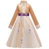 Girls Snow Queen 2 Royal Anna Costume Deluxe Princess Dress Frozen Role Playing Toddler Elsa 2 Elegant Frock Halloween Clothes