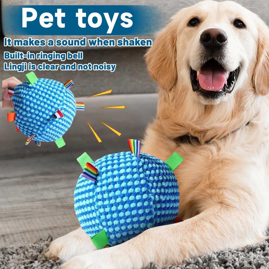 Large Dog Toy Ball For Teeth Cleaning, Interactive Self-entertainment, Plush, Eco-friendly Pet Chew Toy