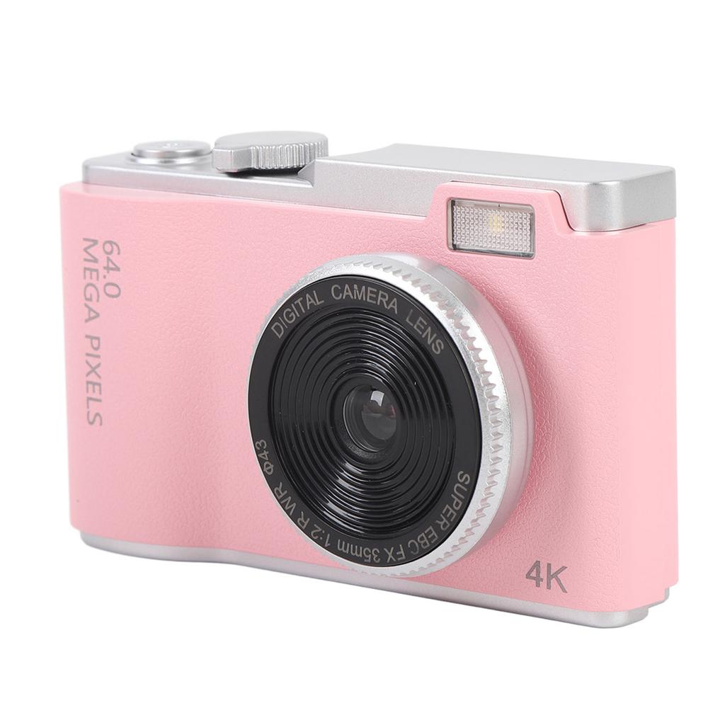 Digital Camera 2.4inch IPS Screen 4K 64MP 16X Digital Zoom Fill Light Anti Shake Compact Camera for Travel Webcam 64GB