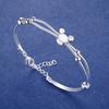Wholesale Fine 925 Sterling Silver Bangles Bracelet Charms Heart Open for Women Lady Jewelry Adjustment Cuff Wedding Gift