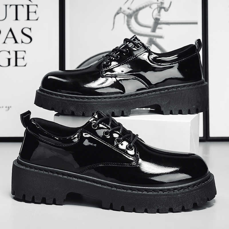 Fashion Normal Leather High Platform Men's Ankle Shoes Men Sport Boots Running Shoes For Men Brands Sneakers Industrial Sewing