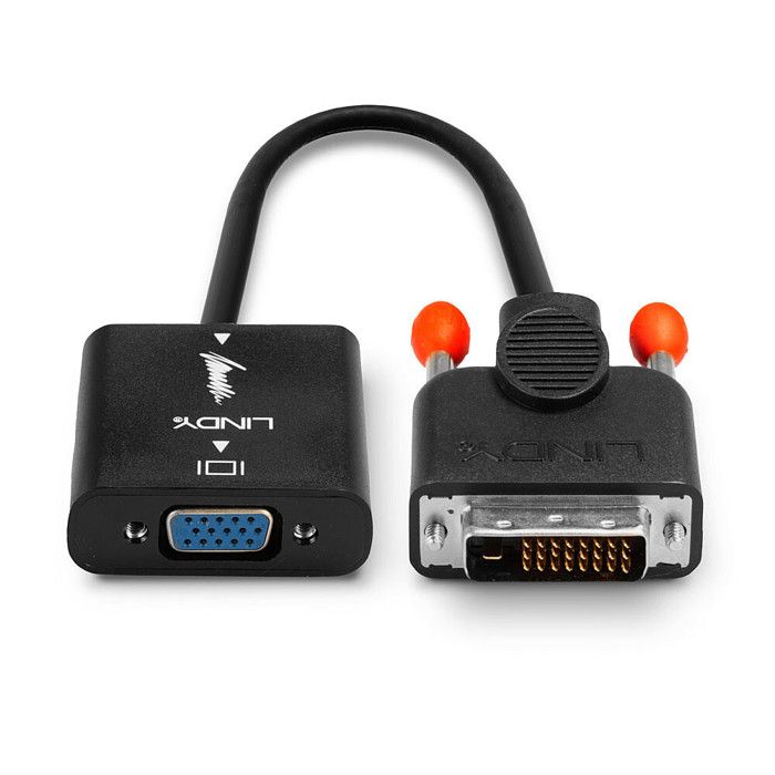 Adaptateur DVI vers VGA - LINDY - Convertisseur - Résolution 1080p - Alimentation DVI-D