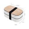 Double Layer Bamboo Lid Bento Box, Portable Compartment Lunch Box for Office & Students