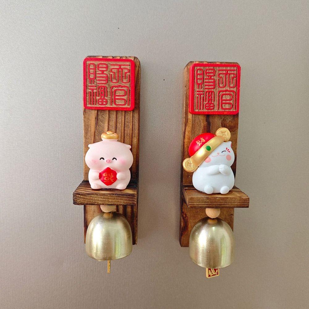 Wooden Door Bell Magnetic Door Opening Fridge Magnet Delightful Sound Japanese Style Wind Chime for Business Garden