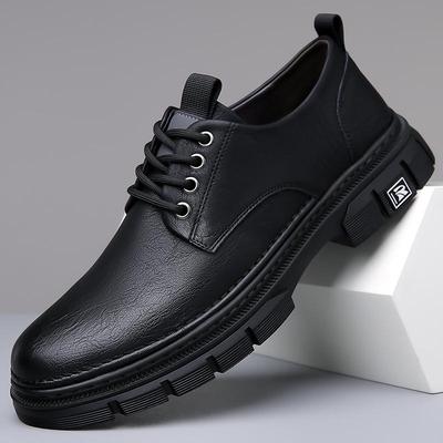 2024 Herren Low-Top Echtleder Sneaker, Britischer Stil, Trendige Casual Koreanische Arbeitsschuhe