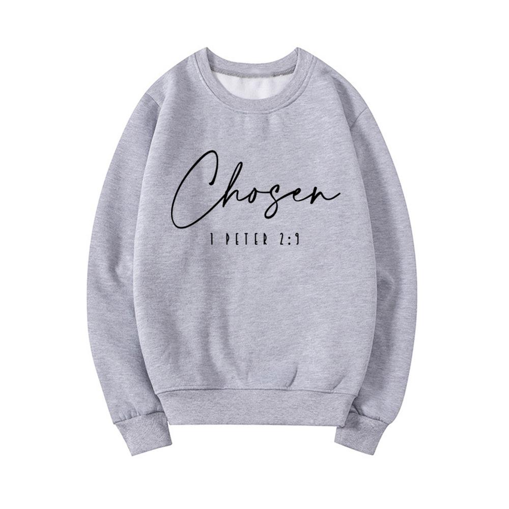 Auserwählt 1. Petrus 2:9 Sweatshirt Christian Apparel Damen Langarm Rundhals Sweatshirts Religiöse Kleidung Lässiger Hoodie