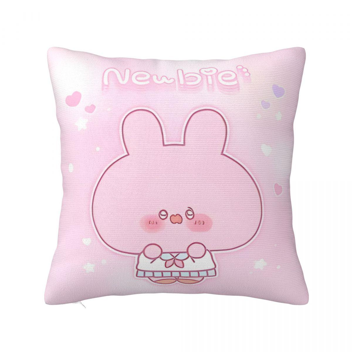 Asamimichaan Asleep Cartoon Square Pillow Case Cute Asamimi Cushion Covers Awesome Polyester Decor Pillowcase for Sofa 45x45cm 30cm x 30cm