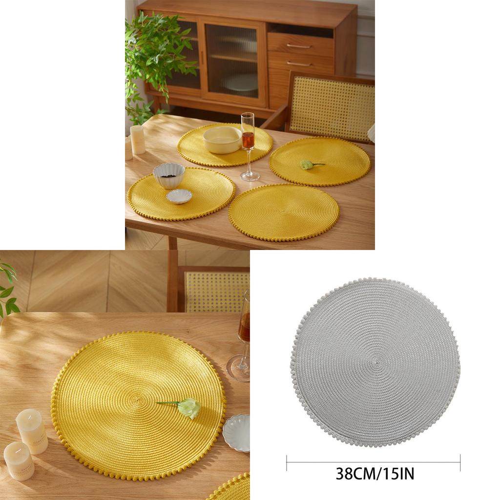 Round Pp Woven Table Placemat With Style For Home Dining Decor